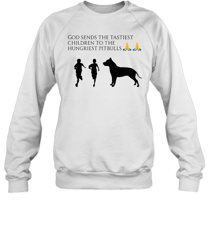 God Sends The Tastiest Children To The Hungriest Pitbulls Hoodie