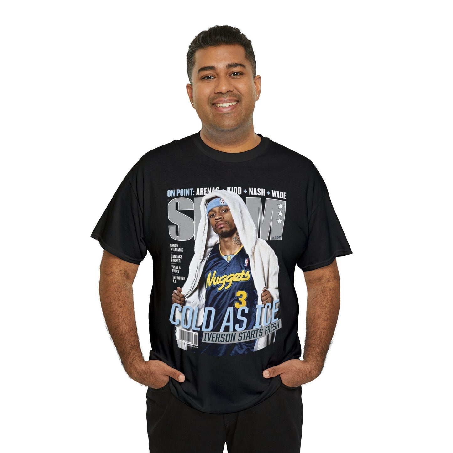 Allen Iverson Denver Nuggets NBA Slam Cover Tee Shirt