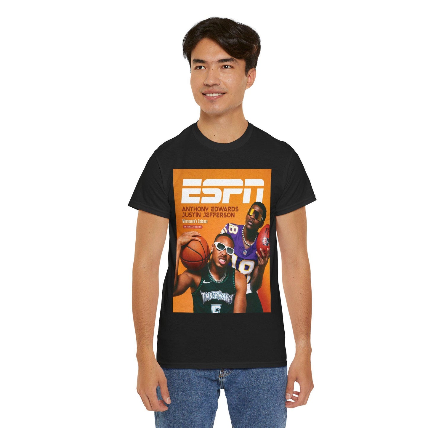 Anthony Edwards Justin Jefferson Minnesota Timberwolves Vikings ESPN Tee Shirt