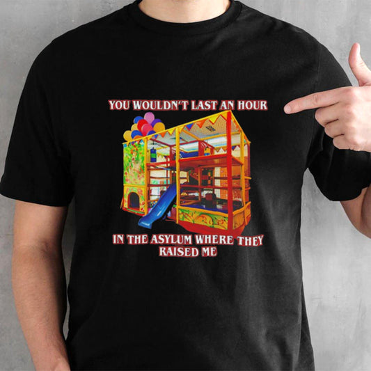 You wouldn’t last an hour in the asylum where they raised me shirt