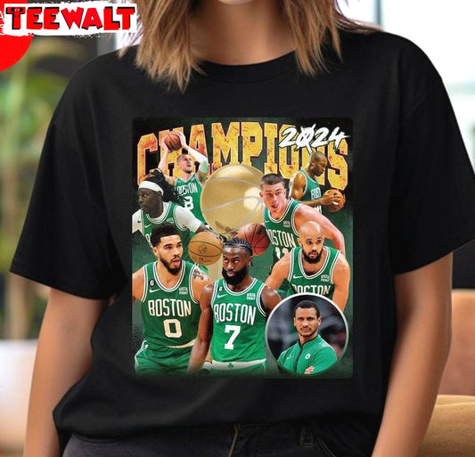 Basketball Championship 2024 Unisex Hoodie, Groovy Boston Celtics Shirt Sweater