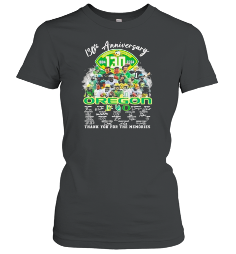 130th Anniversary 1894 2024 Oregon Ducks Thank You For The Memories Signatures T-Shirt