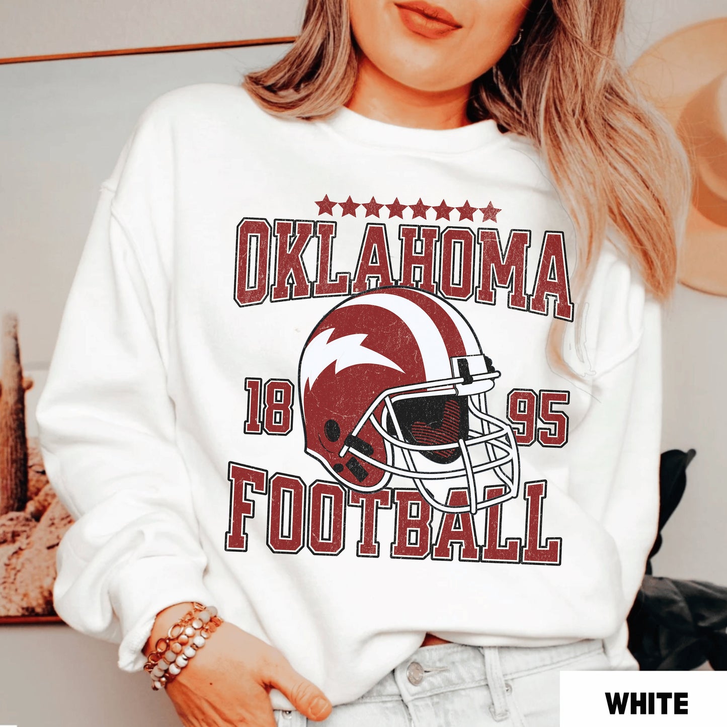 Oklahoma Football Crewneck Sweatshirt - Vintage University Shirt