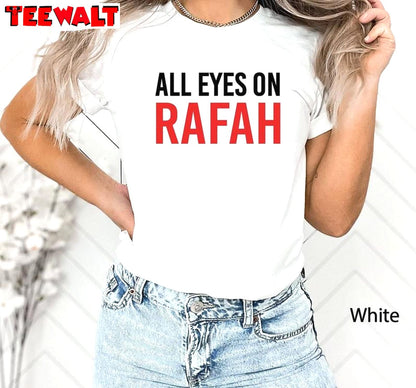 Cool Design All Eyes On Rafah Shirt, Comfort Palestine Rafah Crewneck Long Sleeve