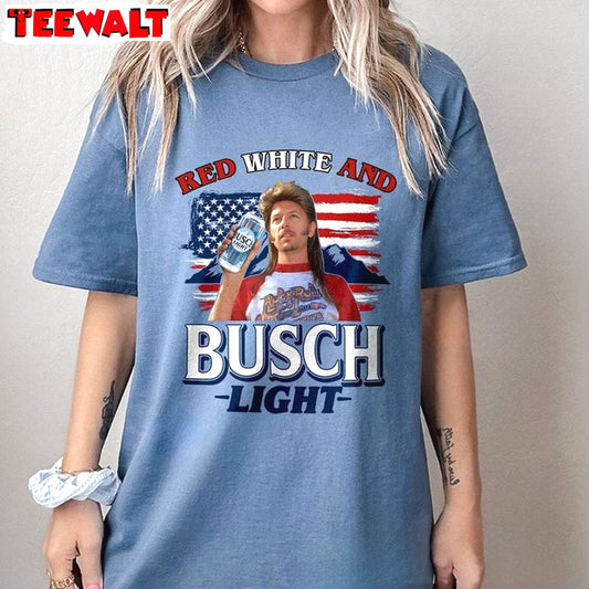 Joe Dirt Merica Sweatshirt , New Rare Red White And Busch Light Shirt Crewneck