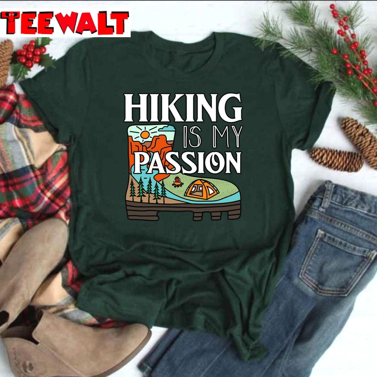 Boot Art Hiking Is My Passion Camping Unisex Hoodie