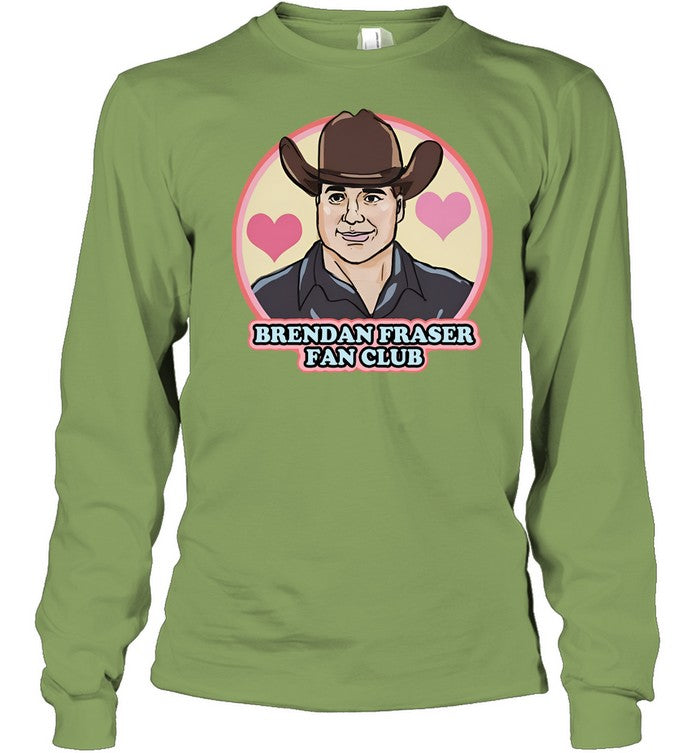 Finalgirltshirts Brendan Fraser Fan Club Long Sleeve Tee Shirt