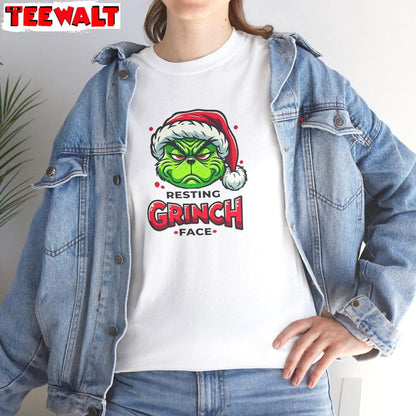 Resting Grinch Face T Shirt, Funny Sarcastic Christmas, T-shirt