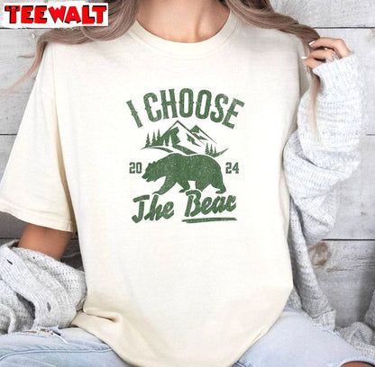 Comfort Colors I Choose Bear Shirt, Cute Bear Unisex Hoodie Short Sleeve