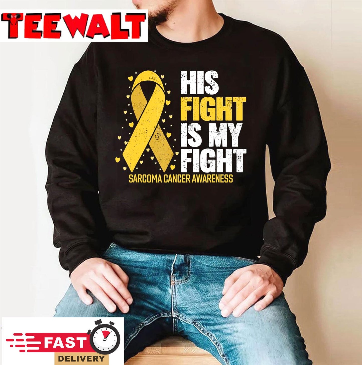 Sarcoma Cancer His Fight my Fight Sarcoma Cancer Awareness T-Shirt