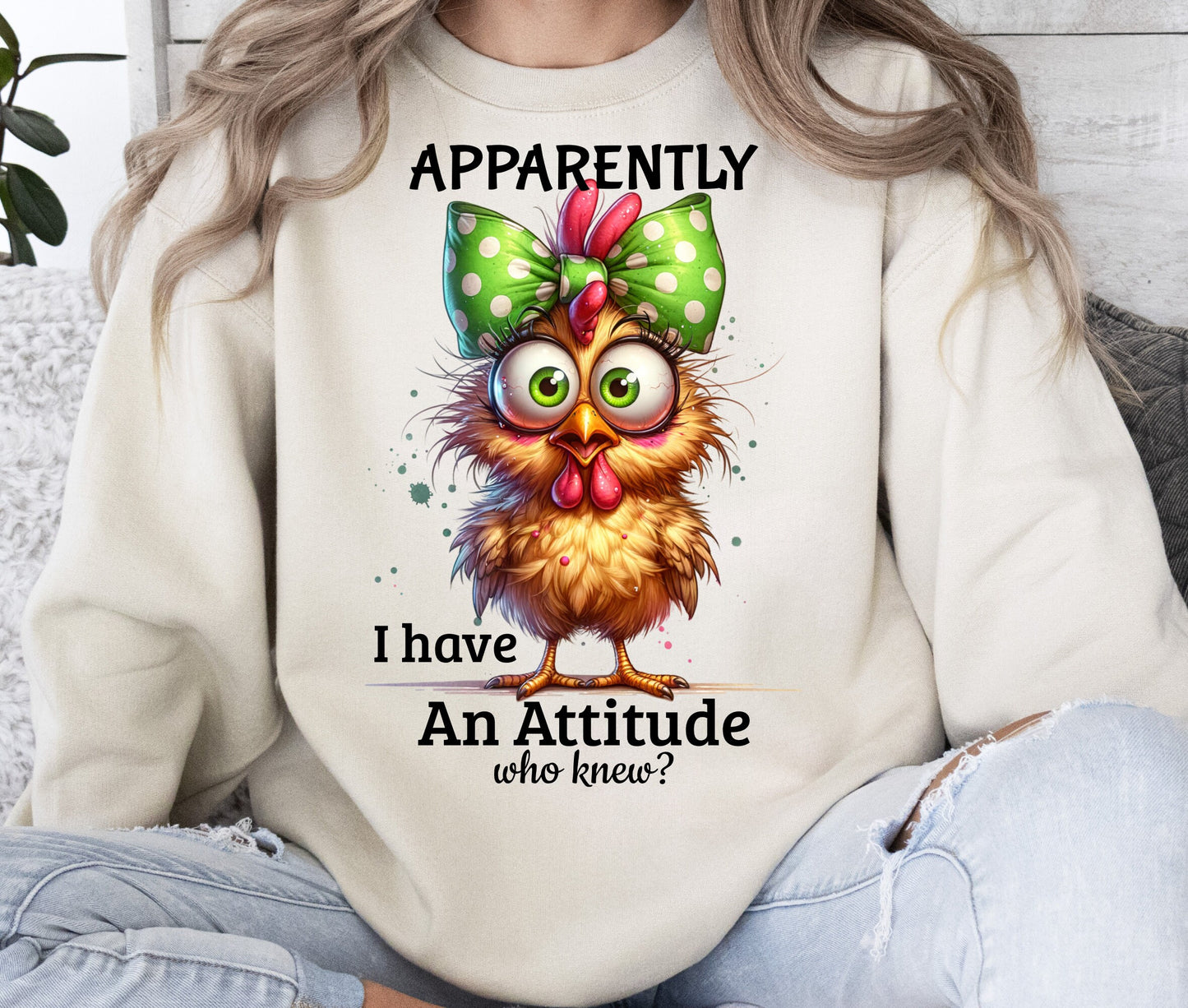 Apparently I Have Attitude Funny Chicken Farm Bird T-Shirt