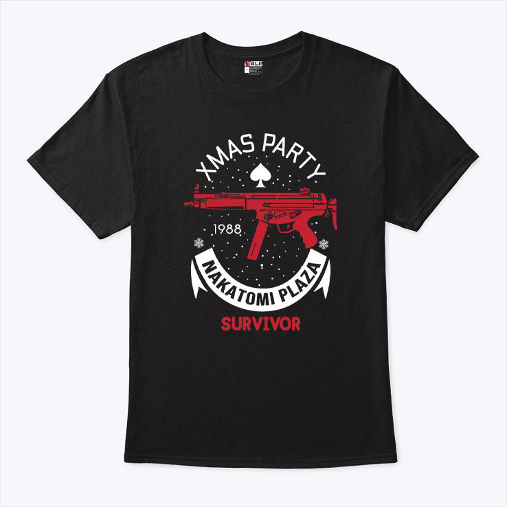 Nakatomi Plaza T Shirt Christmas Party 1988 Suvivor Gun