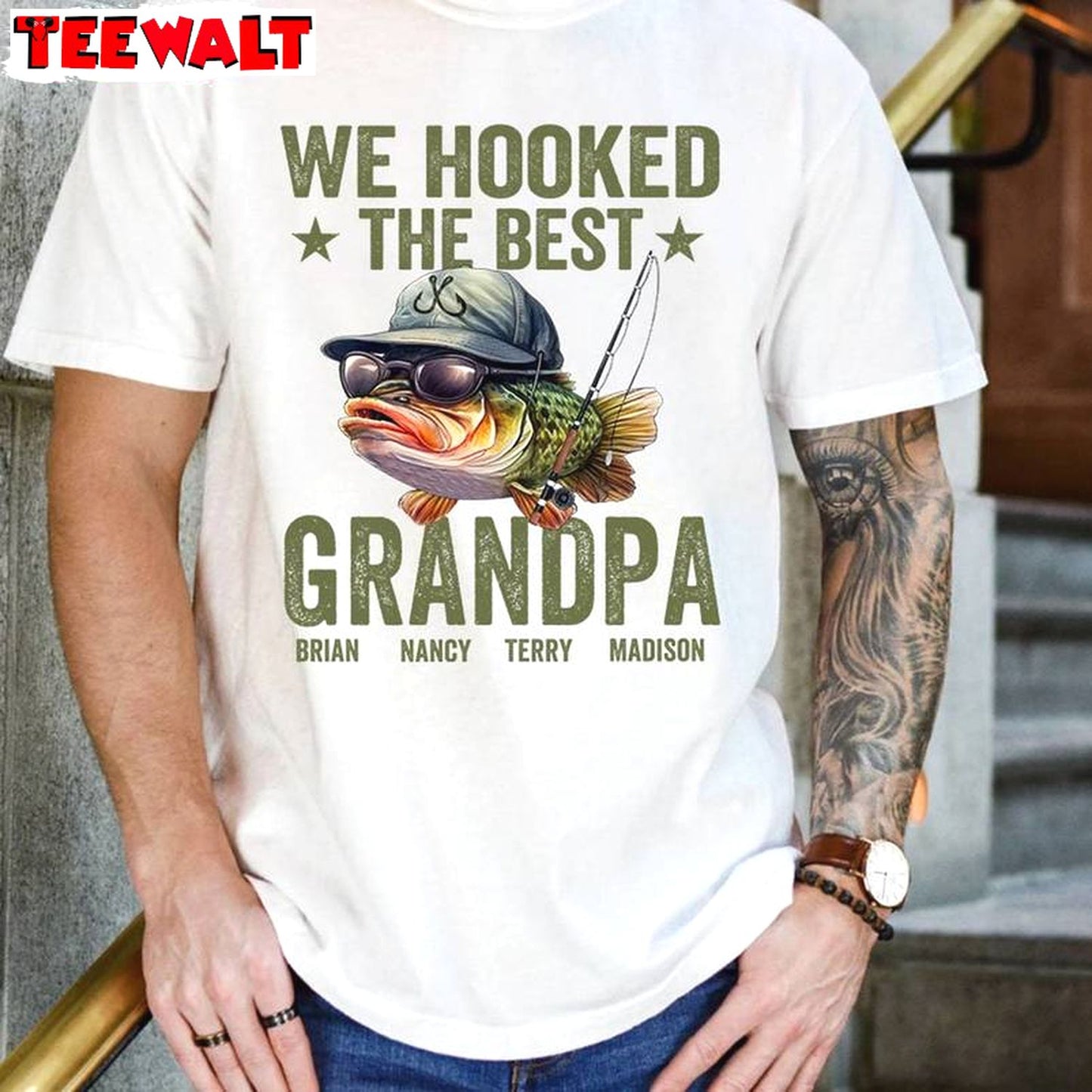 Fisherman Grandpa Papa Inspirational Long Sleeve , Trendy Reel Cool Dad Shirt Sweater