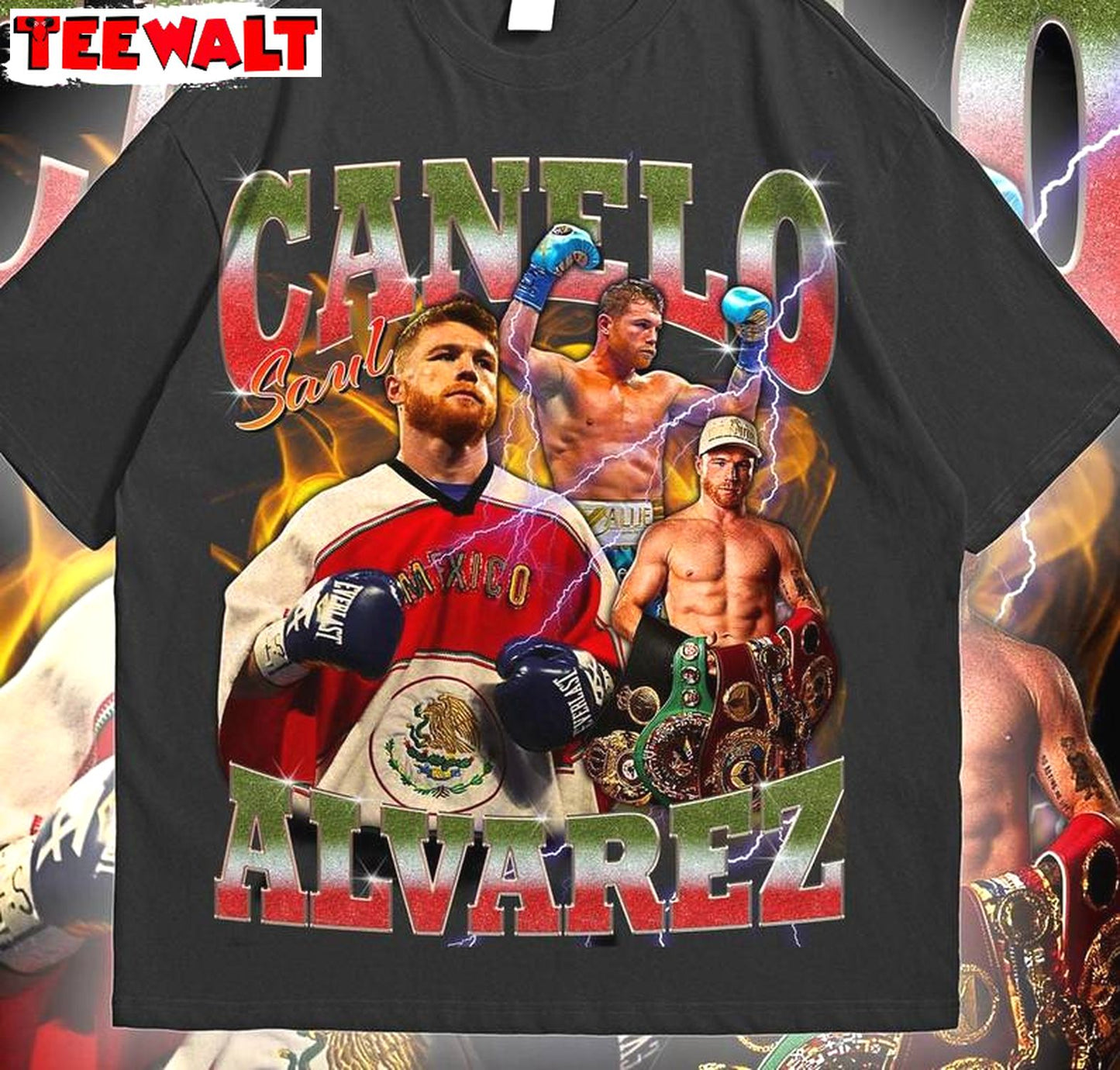 Boxing Canelo Alvarez Shirt, Mexico Printing Crewneck Sweatshirt T-shirt