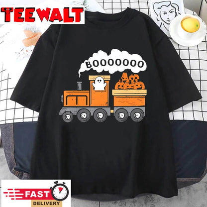 Halloween Train Boo Funny Ghost Pumpkin Toddler Kids Boys T-Shirt