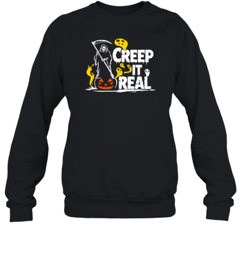 Halloween grim reaper creep it real T-Shirt