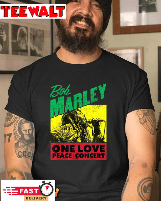 Official Bob Marley One Love Peace Concert T-Shirt