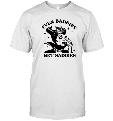 Even Baddies Get Saddies Funny Halloween Trendy Retro Mental Health T-Shirt