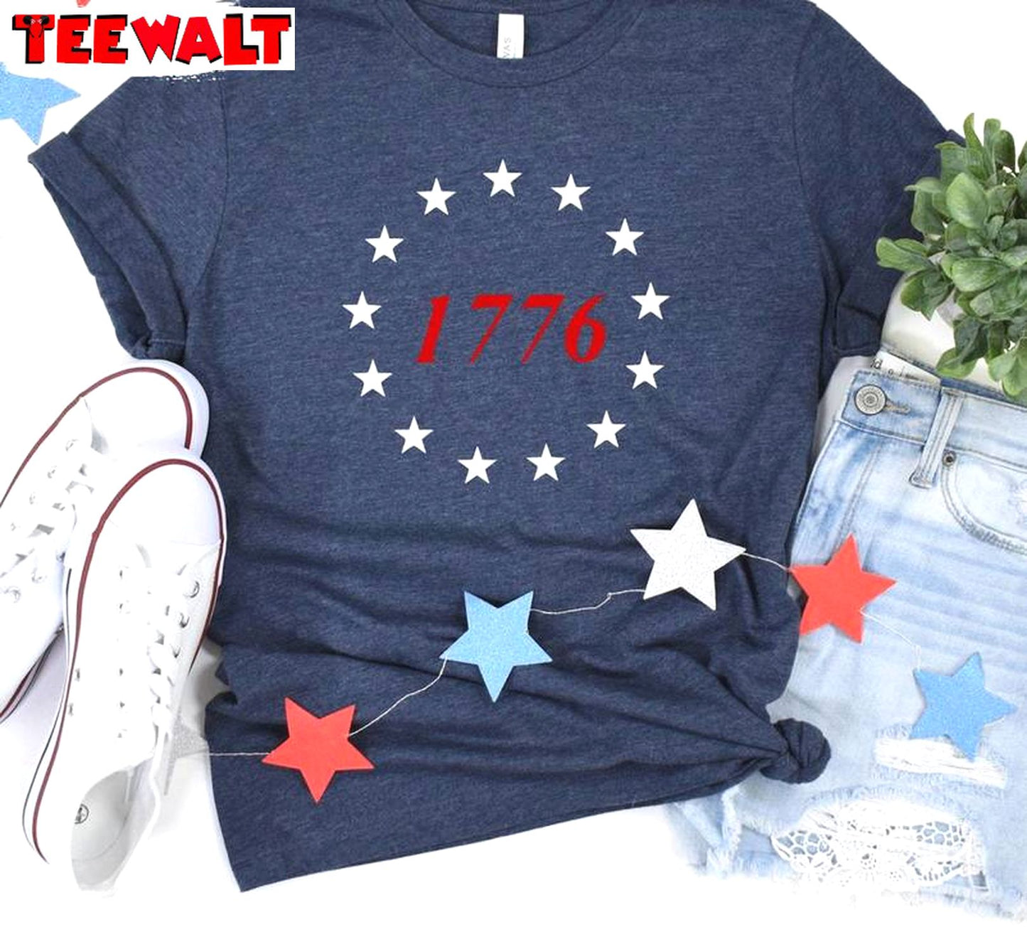 Independence Day Unisex Hoodie, Groovy 1776 Americas Version Shirt Crewneck