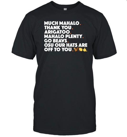 Beavs Win Much Mahalo And Mahalo Plenty Shirt