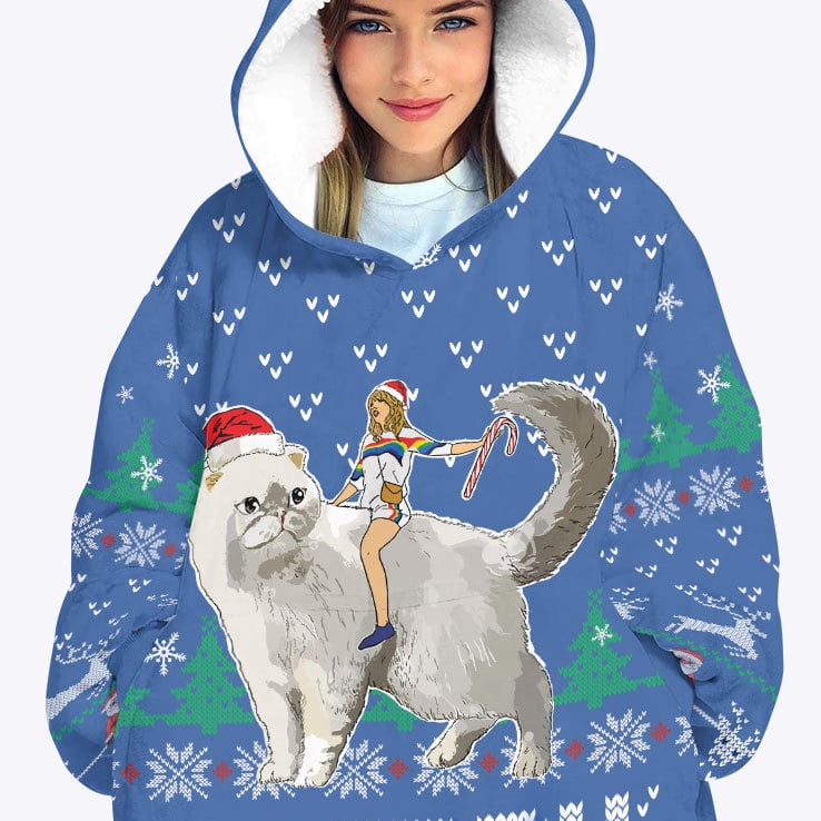 Merry Swiftmas Taylor Swift Blanket Hoodie