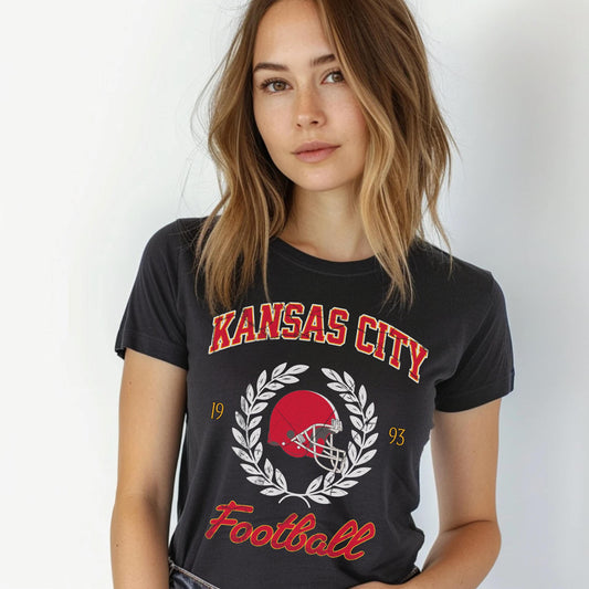 Kansas City Football Women'S T-Shirt, Kc Football Shirt For Fans