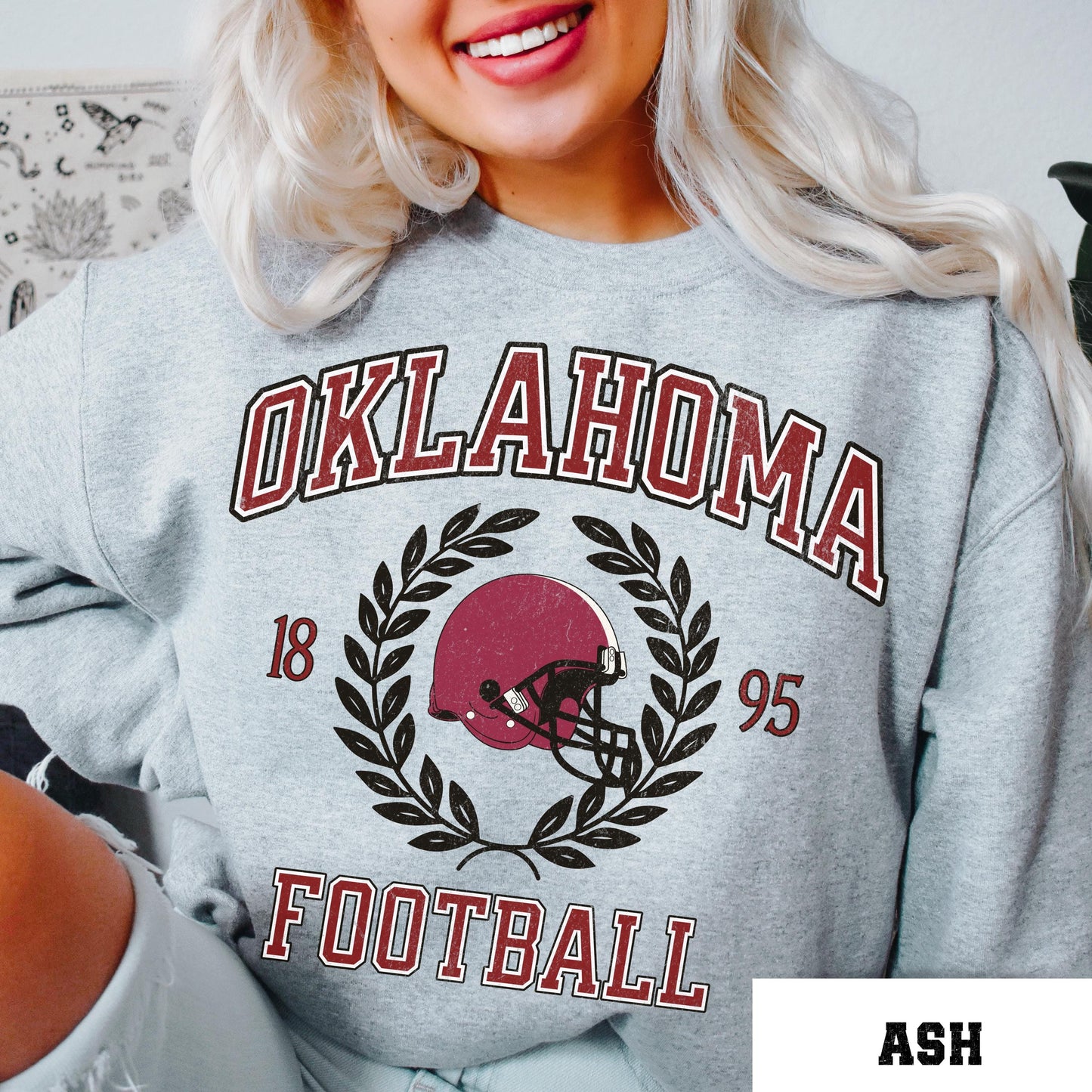 Oklahoma Football Sweatshirt - Comfort Colors College Game Day Varsity Shirt