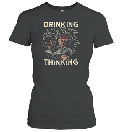 Drinking Thinking Skull Scholar T-Shirt