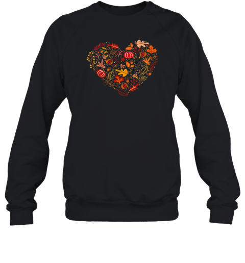 Fall Heart Pumpkin Leaves Teacher T-Shirt