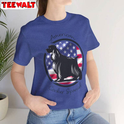 American Cocker Sweatshirt , New Rare 4th Of July Crewneck Long Sleeve