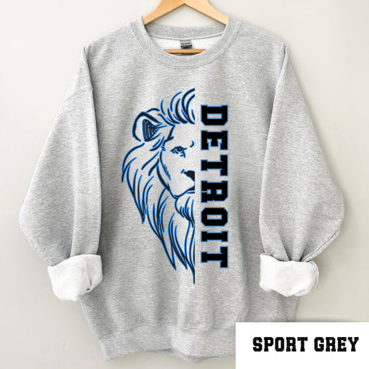 Youth Detroit Retro Graphic Sweatshirt, Trendy Urban Style For Teens