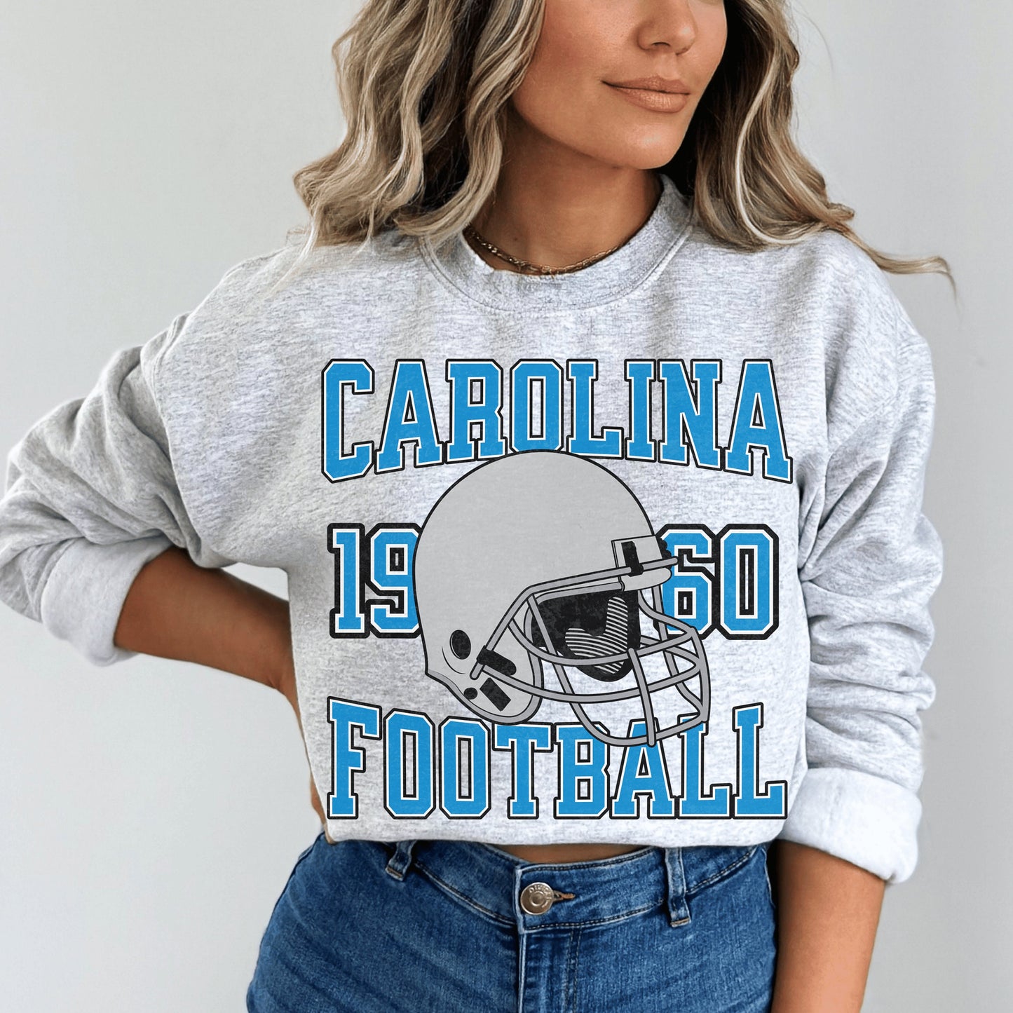 Carolina Football Sweatshirt - Vintage Retro Panther Crewneck Gift Shirt