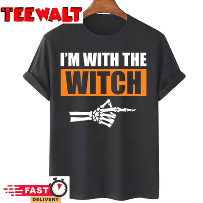 Halloween Men I'm With The Witch Funny Halloween T-Shirt