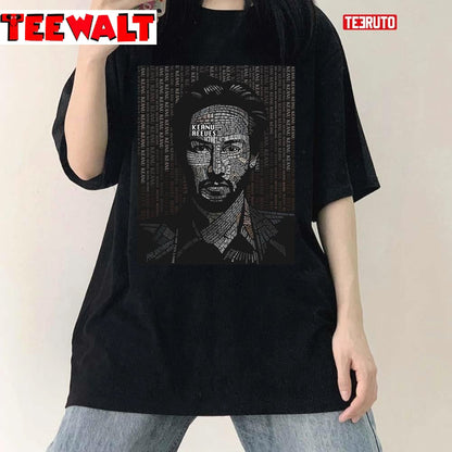 Keanu Reeves Art Collage Words Unisex T-Shirt