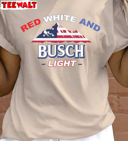 Funny 4th Of July Unisex Hoodie, Limited Red White And Busch Light Shirt Sweater