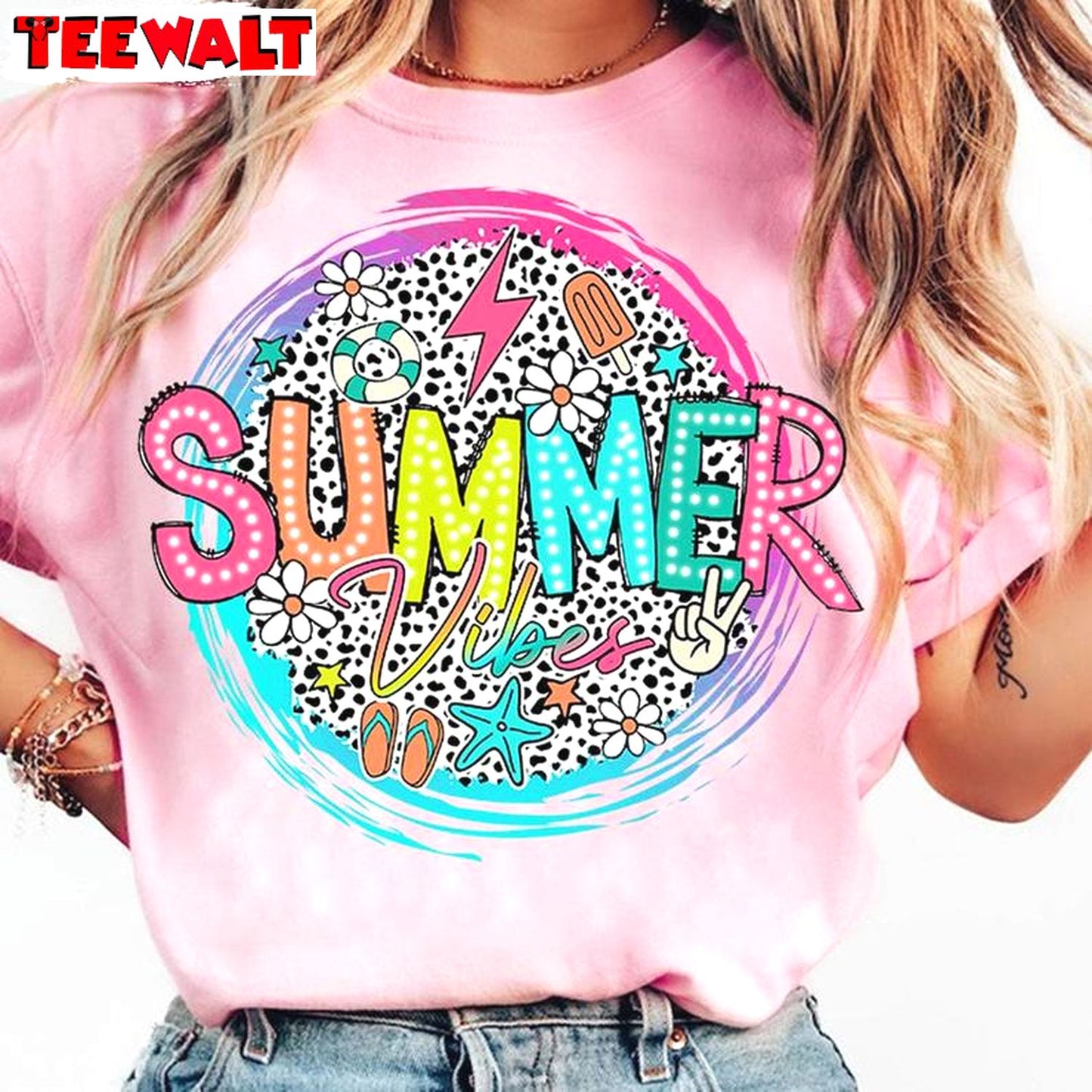 Summer Vibes Dalmatian Dots Sweatshirt , Fantastic Summer Vibes