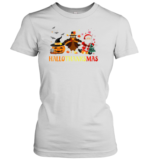 Happy Hallothanksmas Halloween Thanksgiving Christmas T-Shirt