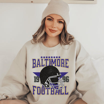 Baltimore Football Sweatshirt, Retro Lamar Jackson Crewneck, Vintage Style