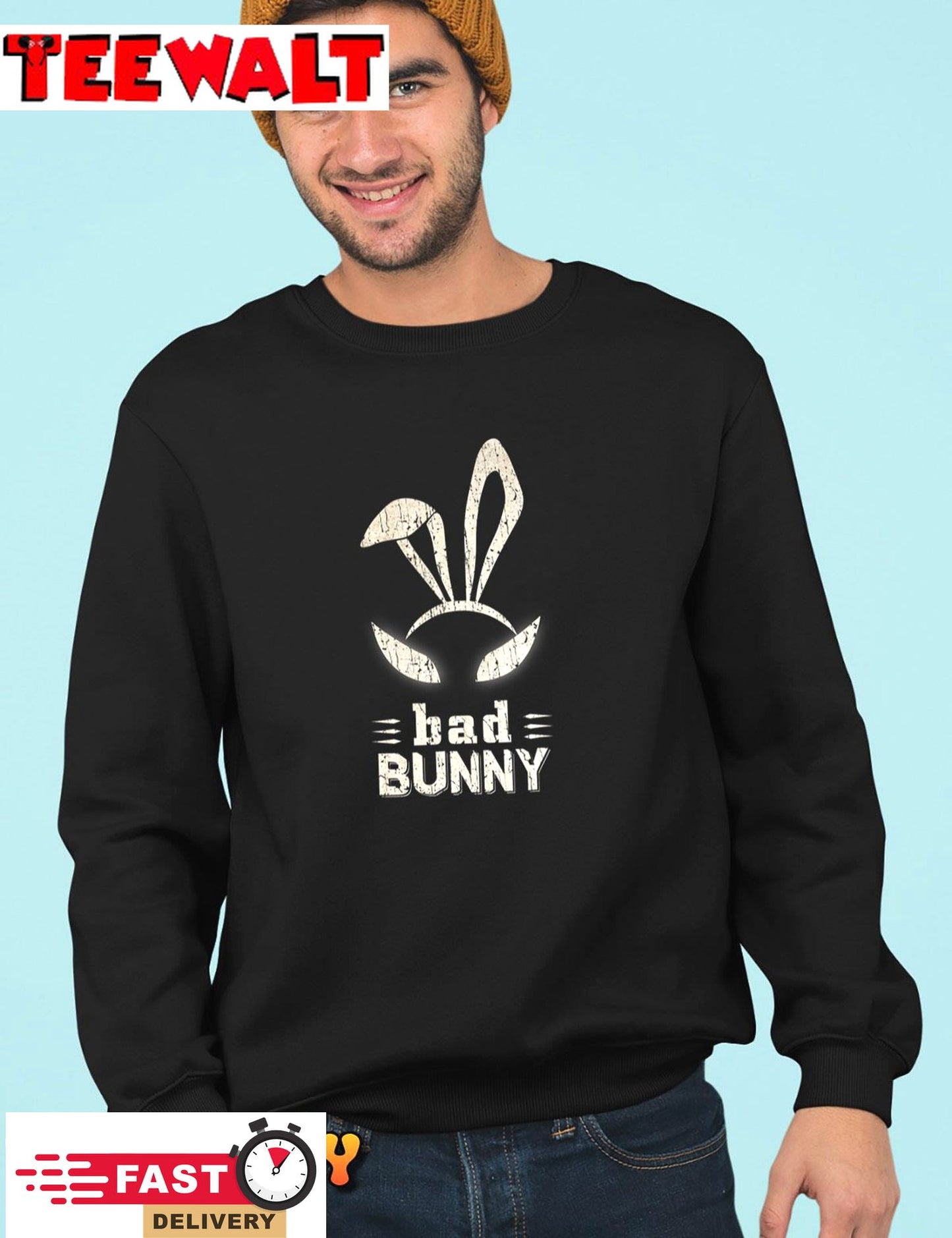 Vintage Bunny Bad Rabbit Happy Easter Lover Distressed Gift T-Shirt