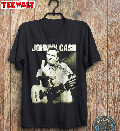 Johnny Cash Must Have Shirt, Comfort Middle Finger Concert T