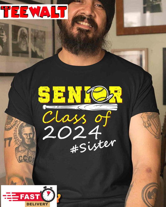 Senior Sister Class of 2024 Softball Proud Graduation 2024 T-Shirt