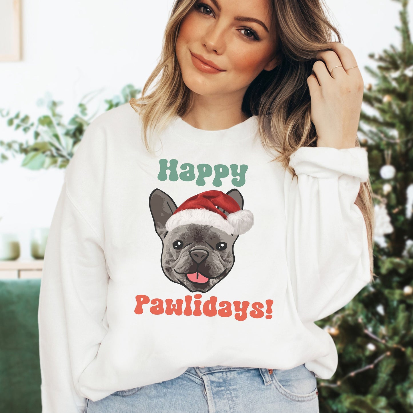 French Bulldog Christmas Sweatshirt For Frenchie Lovers Unisex Shirt