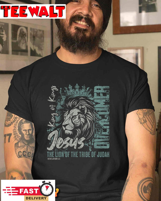 Jesus Is King Lion of Judah Bible Faith Graphic Christian T-Shirt