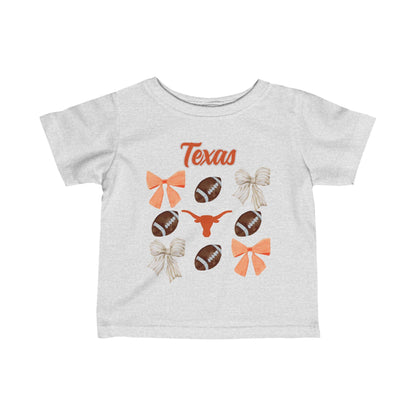 Texas Baby Football Top, Coquette Bow Shirt, Youth Game Day Tee