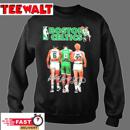 Champion Bill Russell Jayson Tatum And Larry Bird Signatures Shirt