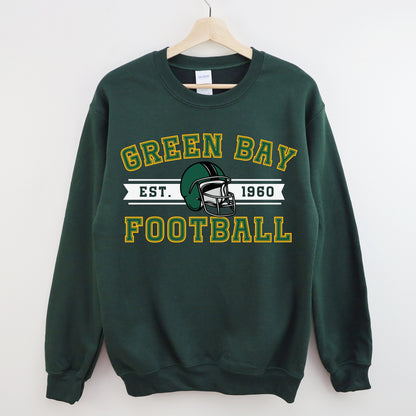 Vintage Style Green Bay Packers Football Sweatshirt Crewneck Sweater