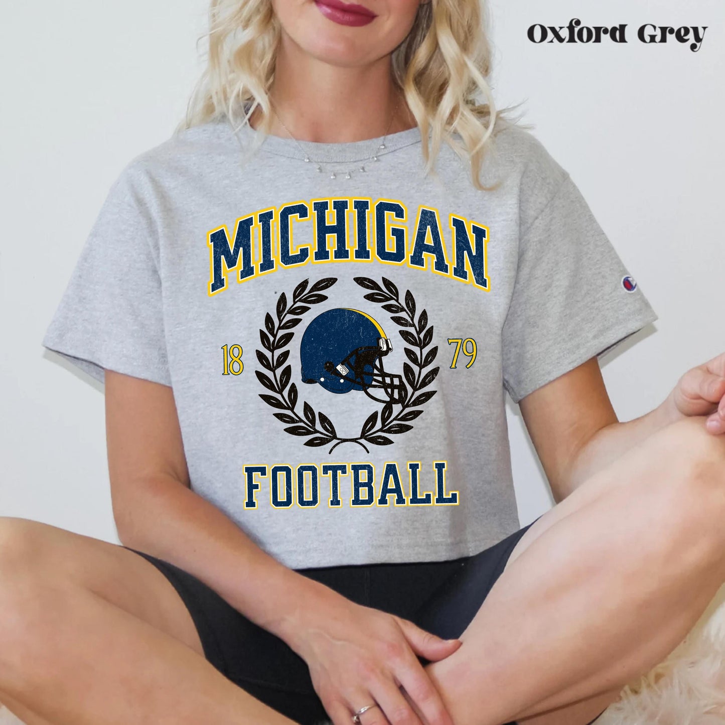 Michigan College Football Crop Top - Vintage Retro Game Day Outfit