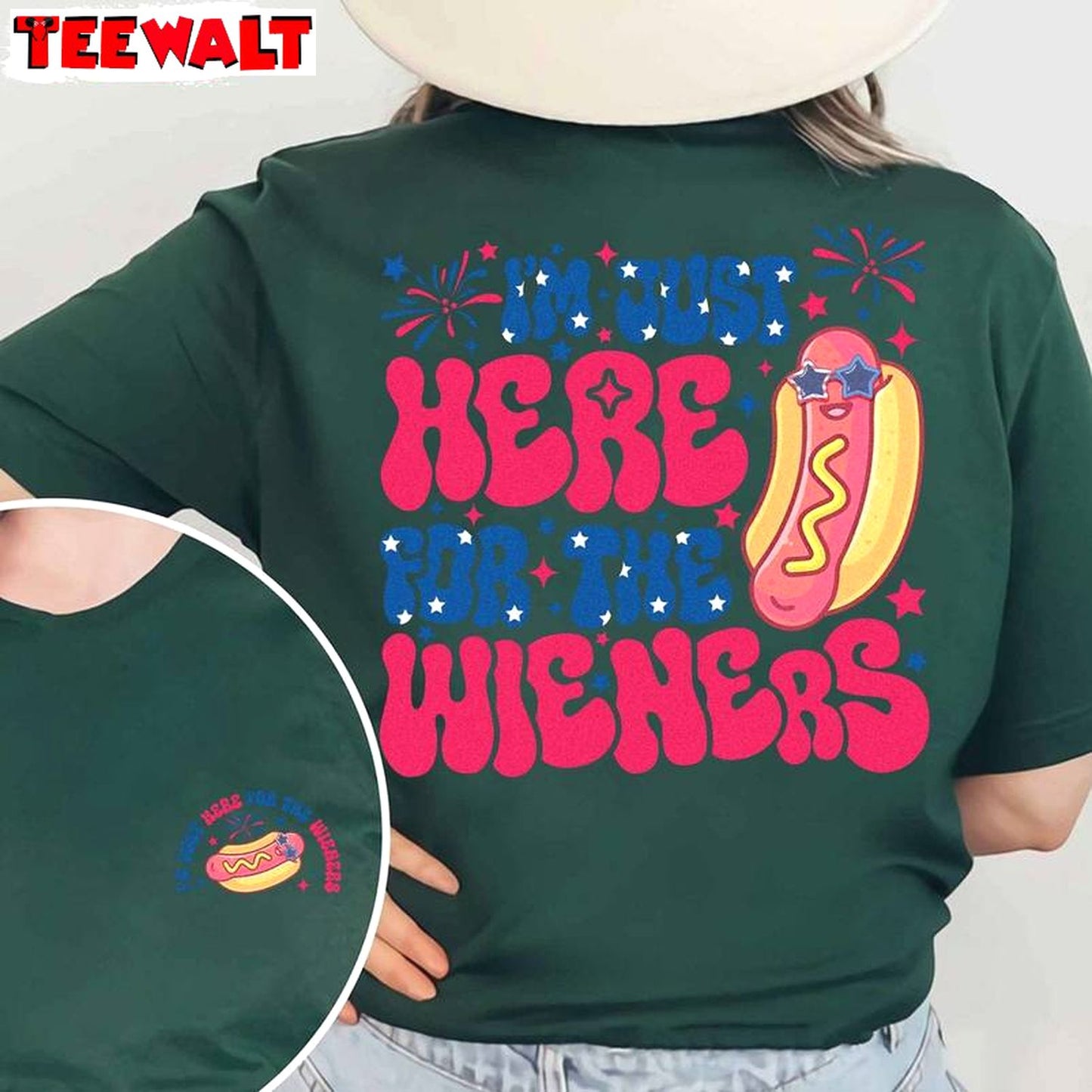 Comfort Colors Just Here For The Wieners Shirt, Independence Long Sleeve Tee Tops