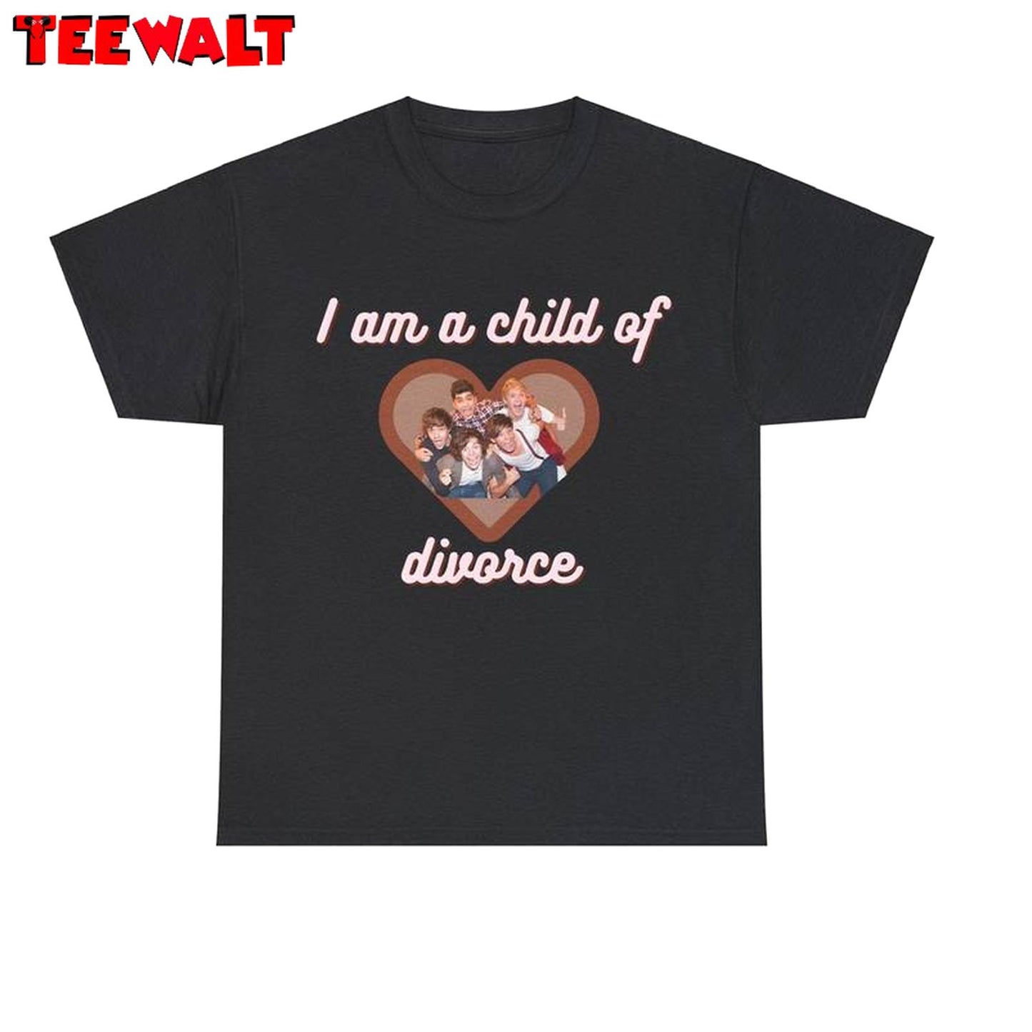 One Direction Inspirational Shirt, Retro Child Of Divorce Short Sleeve Crewneck