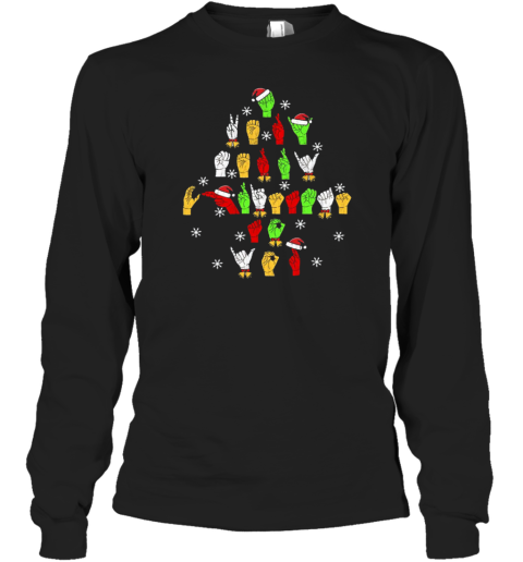 Hand Gesture Christmas Tree Teacher T-Shirt